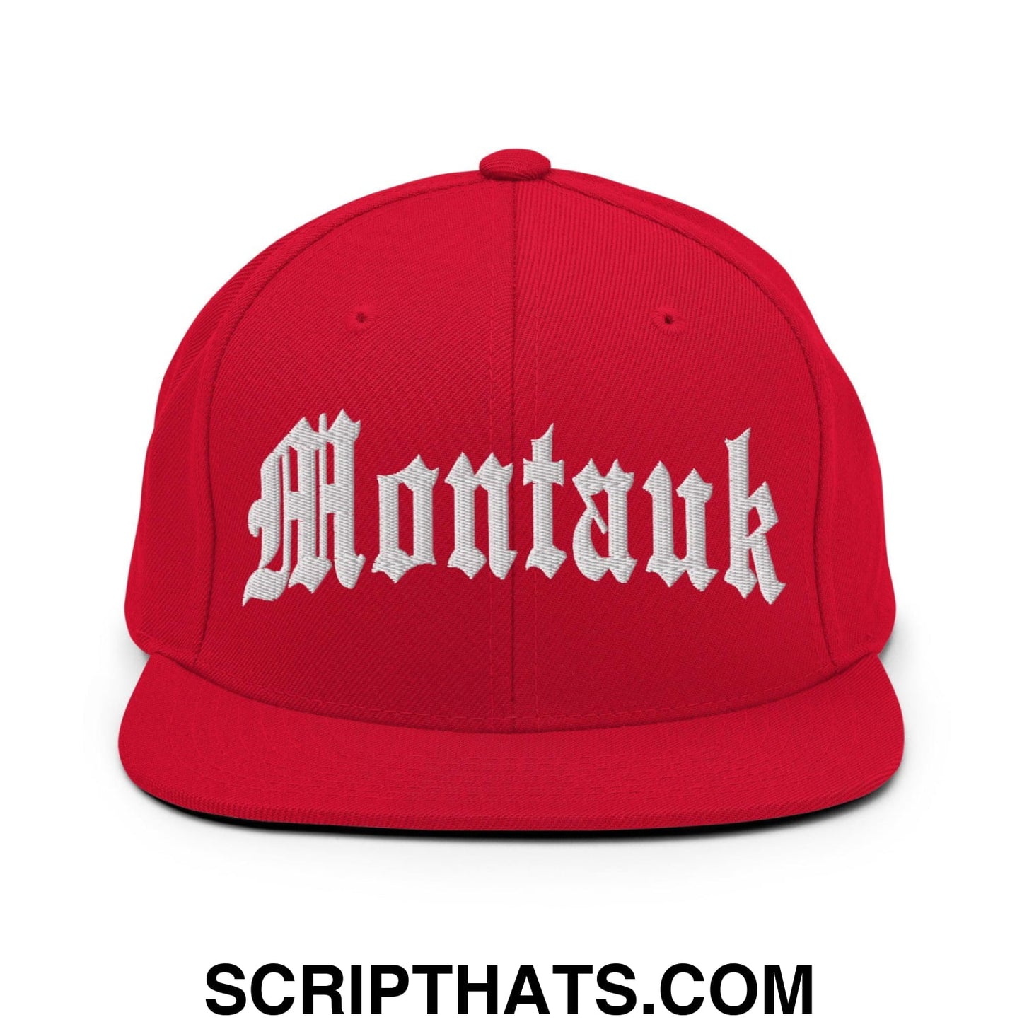 Montauk II OG Old English Snapback Hat Red