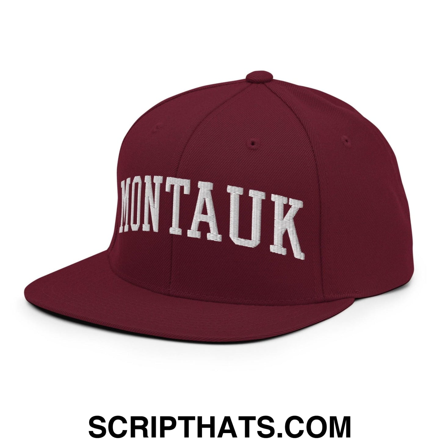 Montauk II Varsity Letterman Block Snapback Hat Maroon