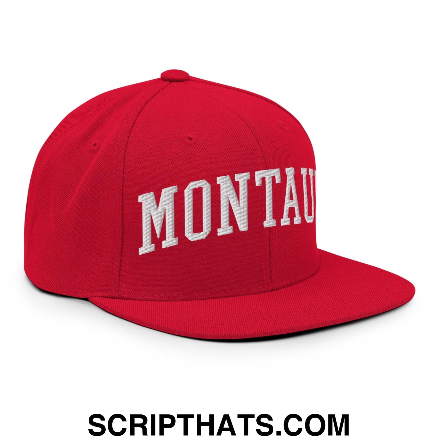 Montauk II Varsity Letterman Block Snapback Hat Red