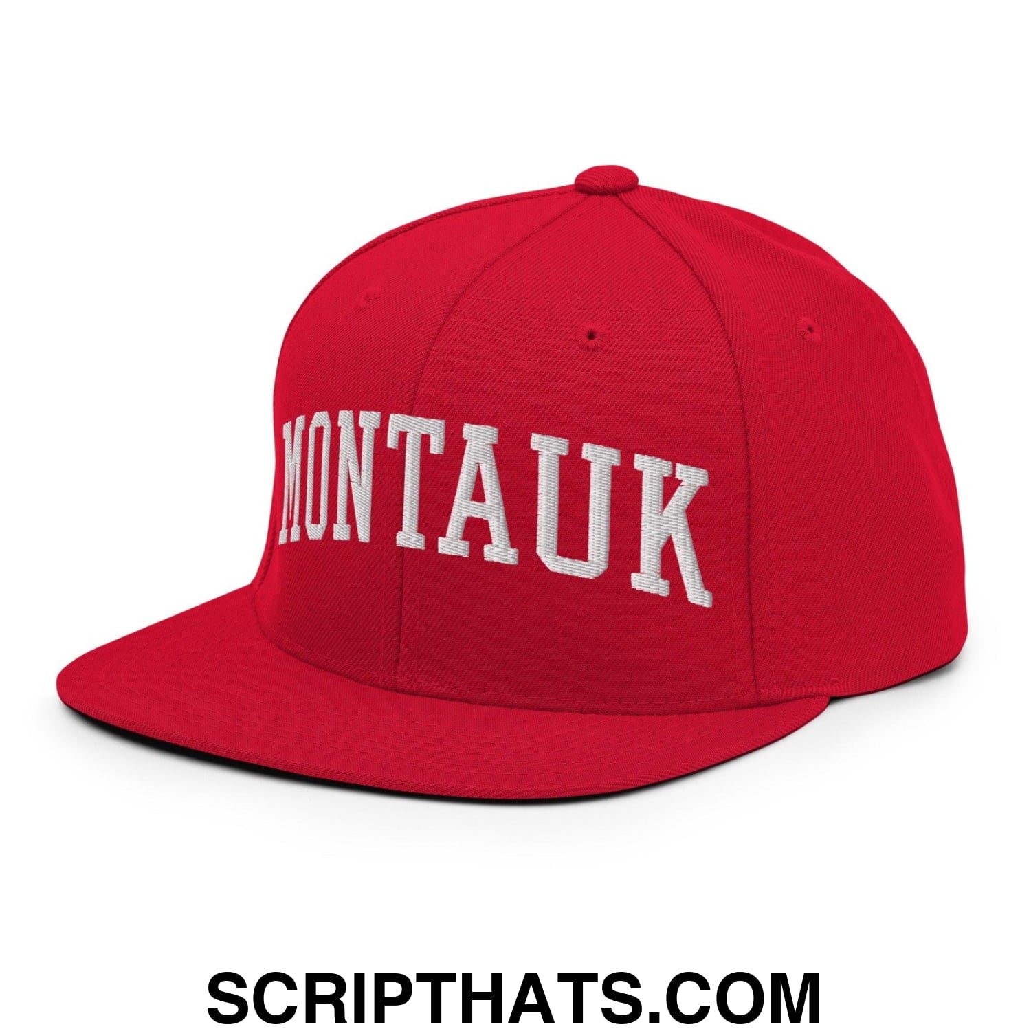 Montauk II Varsity Letterman Block Snapback Hat Red