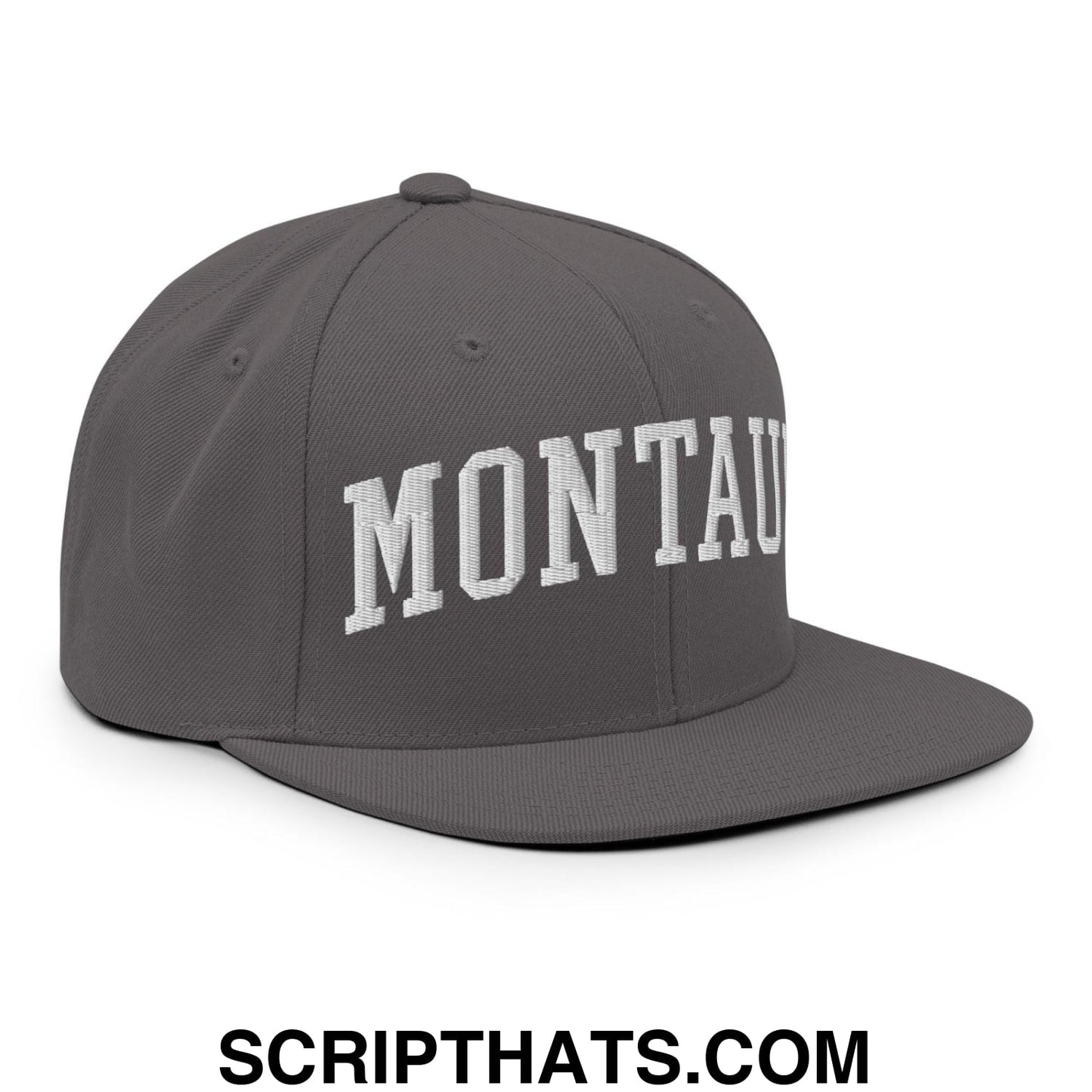 Montauk II Varsity Letterman Block Snapback Hat Dark Grey