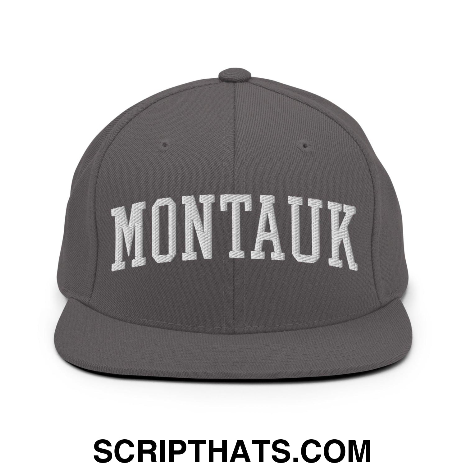 Montauk II Varsity Letterman Block Snapback Hat Dark Grey