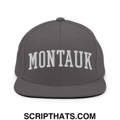 Montauk II Varsity Letterman Block Snapback Hat Dark Grey