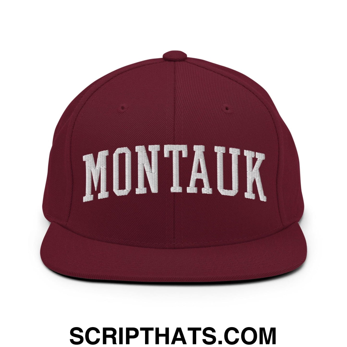 Montauk II Varsity Letterman Block Snapback Hat Maroon