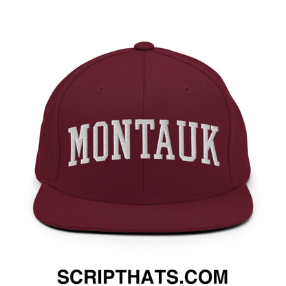 Montauk II Varsity Letterman Block Snapback Hat Maroon