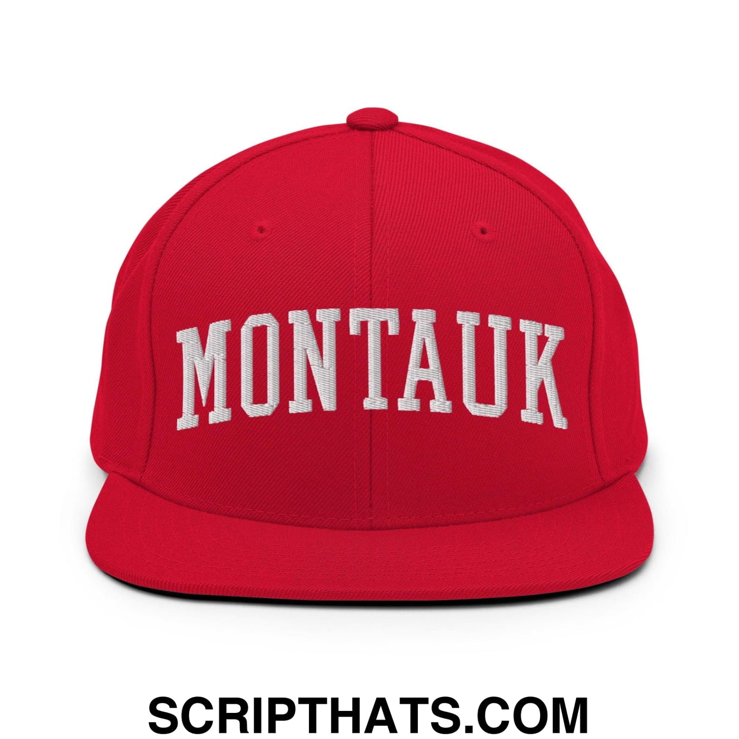 Montauk II Varsity Letterman Block Snapback Hat Red