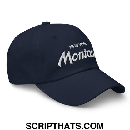 Montauk II Vintage Sports Script Dad Hat Navy