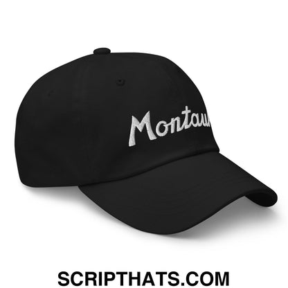 Montauk III Vintage Sports Script Dad Hat Black