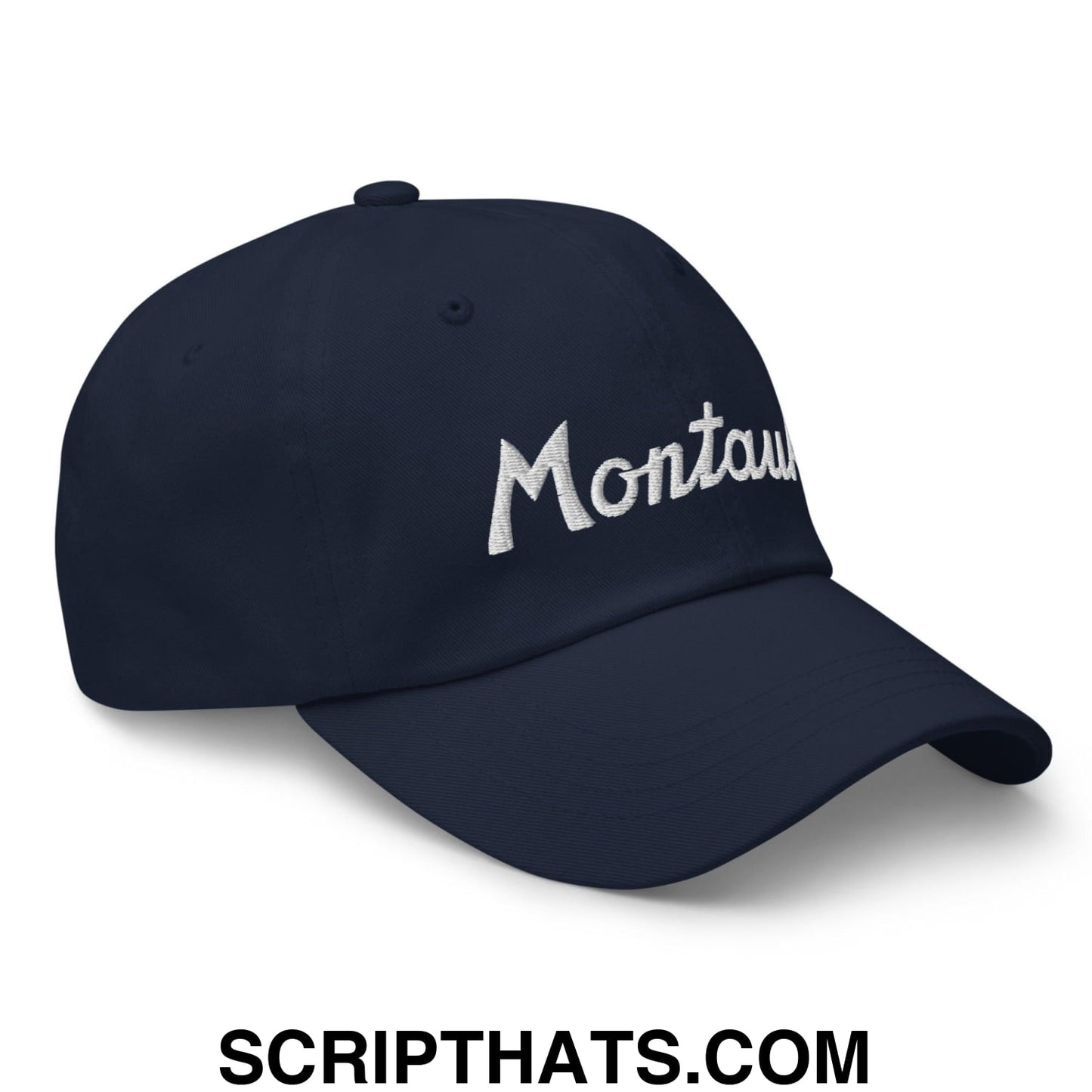 Montauk III Vintage Sports Script Dad Hat Navy