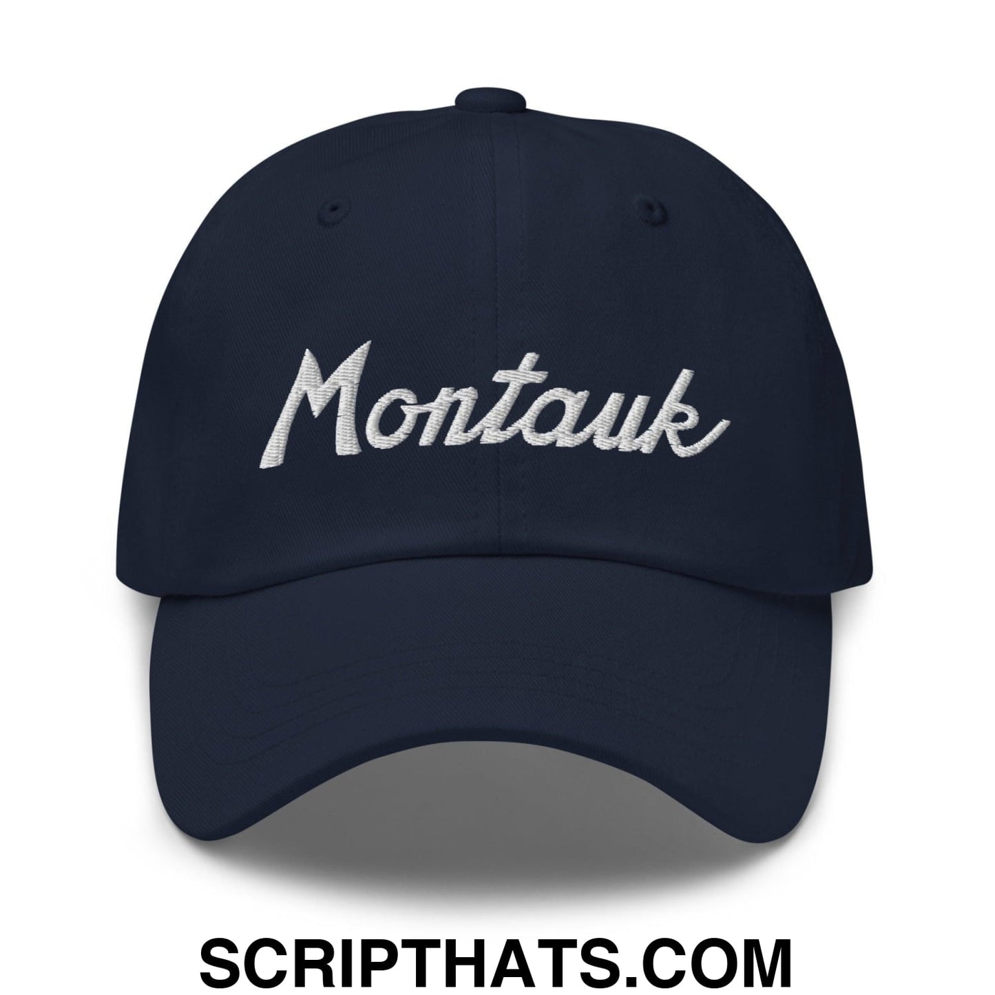 Montauk III Vintage Sports Script Dad Hat Navy