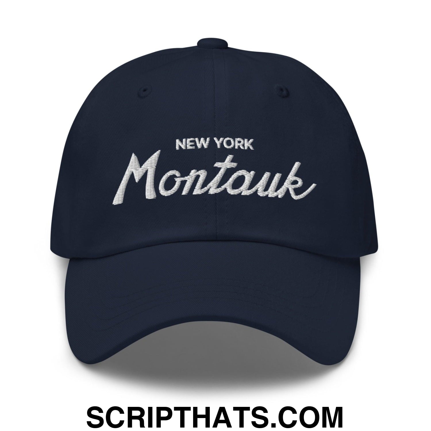 Montauk IV Vintage Sports Script Dad Hat Navy