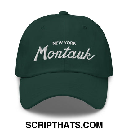 Montauk IV Vintage Sports Script Dad Hat Spruce