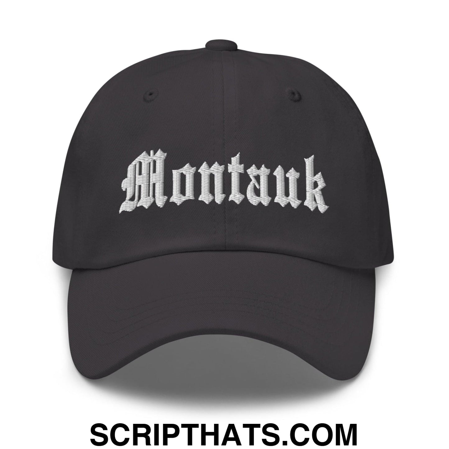 Montauk OG Old English Dad Hat Dark Grey