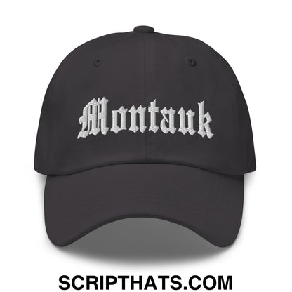 Montauk OG Old English Dad Hat Dark Grey