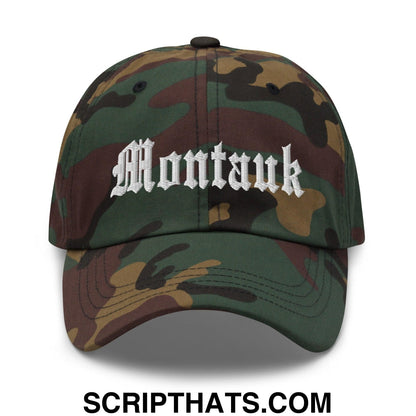 Montauk OG Old English Dad Hat Green Camo
