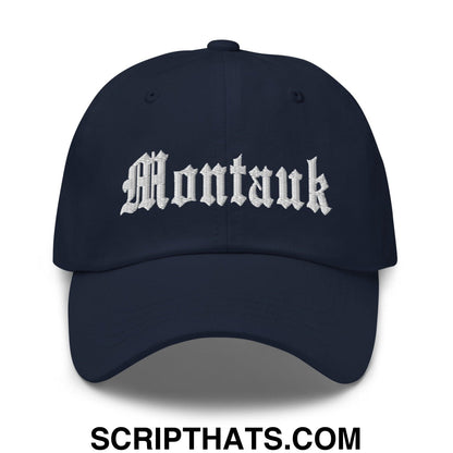 Montauk OG Old English Dad Hat Navy