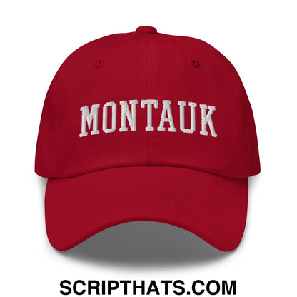 Montauk Varsity Letterman Block Dad Hat Cranberry