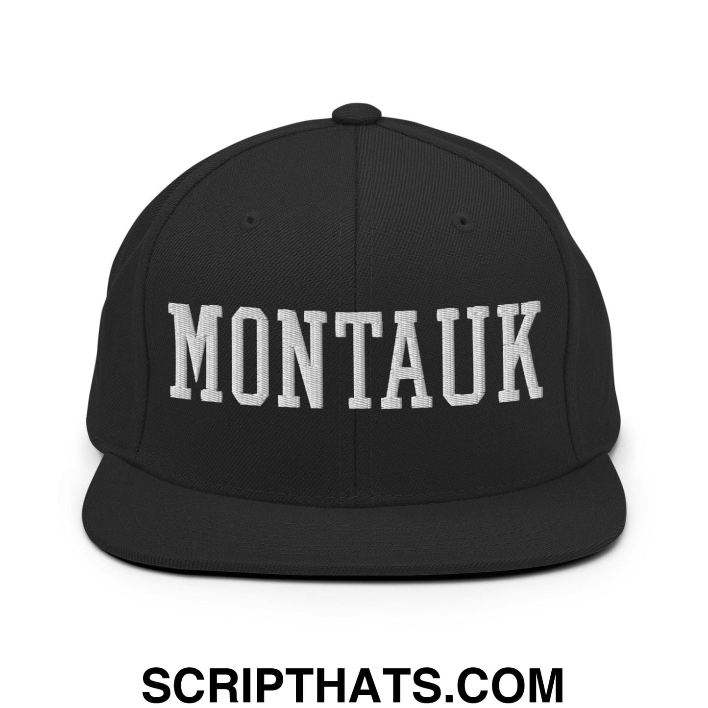 Montauk Varsity Letterman Block Snapback Hat Black