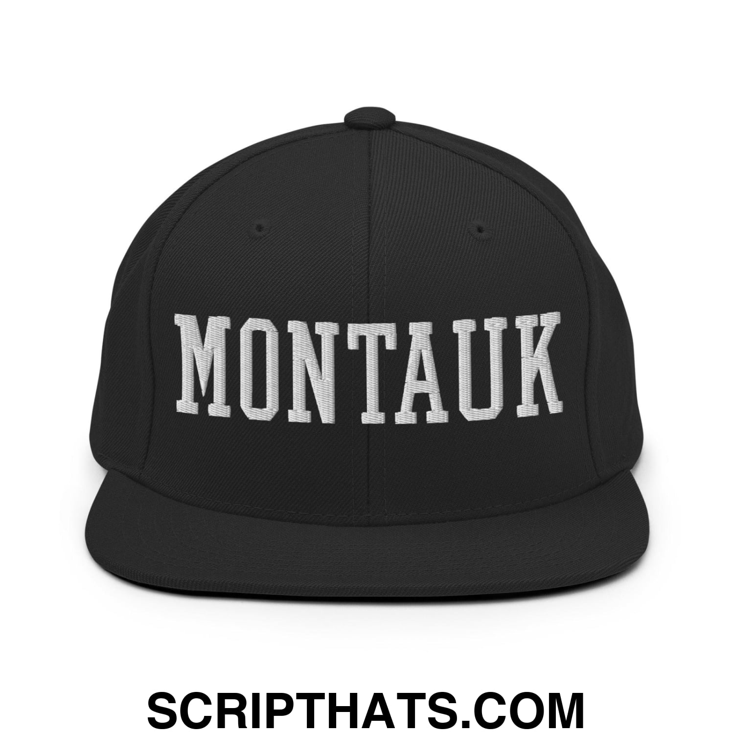 Montauk Varsity Letterman Block Snapback Hat Black