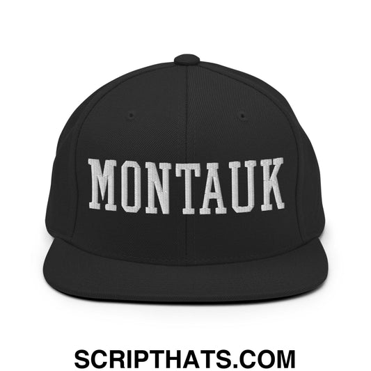 Montauk Varsity Letterman Block Snapback Hat Black
