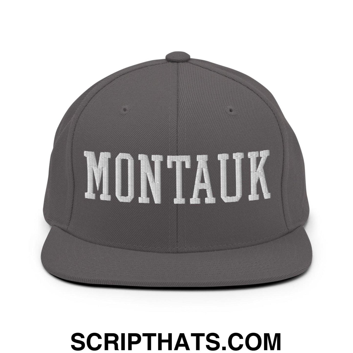 Montauk Varsity Letterman Block Snapback Hat Dark Grey