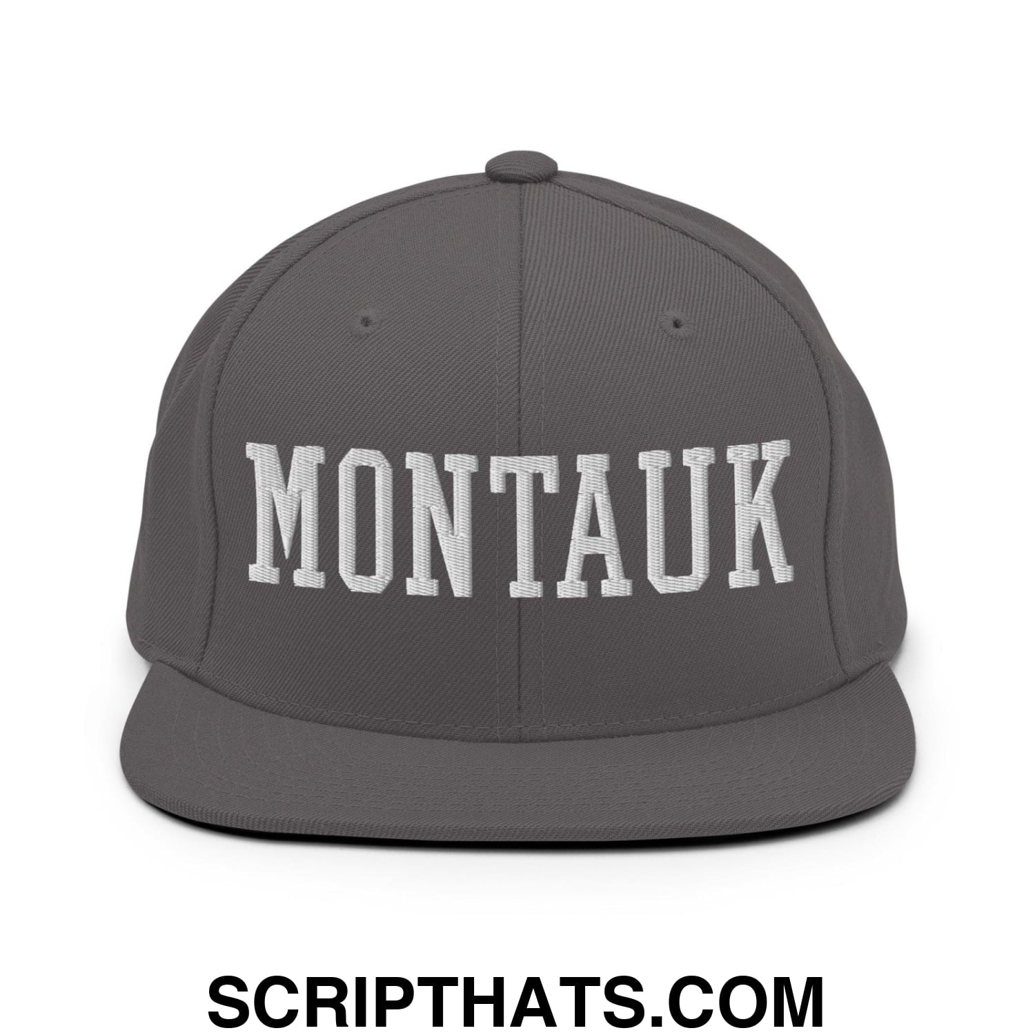 Montauk Varsity Letterman Block Snapback Hat Dark Grey