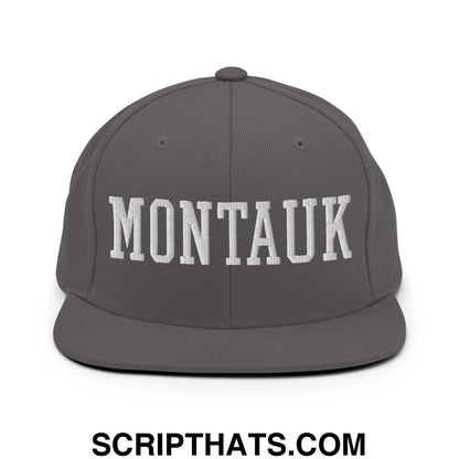 Montauk Varsity Letterman Block Snapback Hat Dark Grey