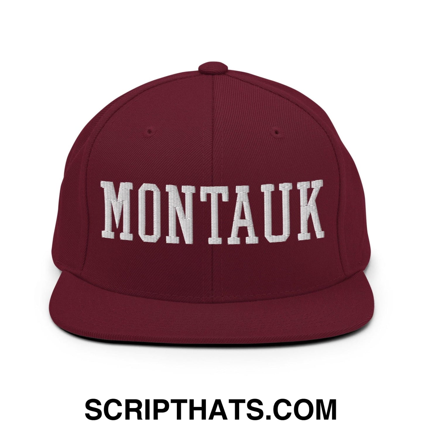 Montauk Varsity Letterman Block Snapback Hat Maroon