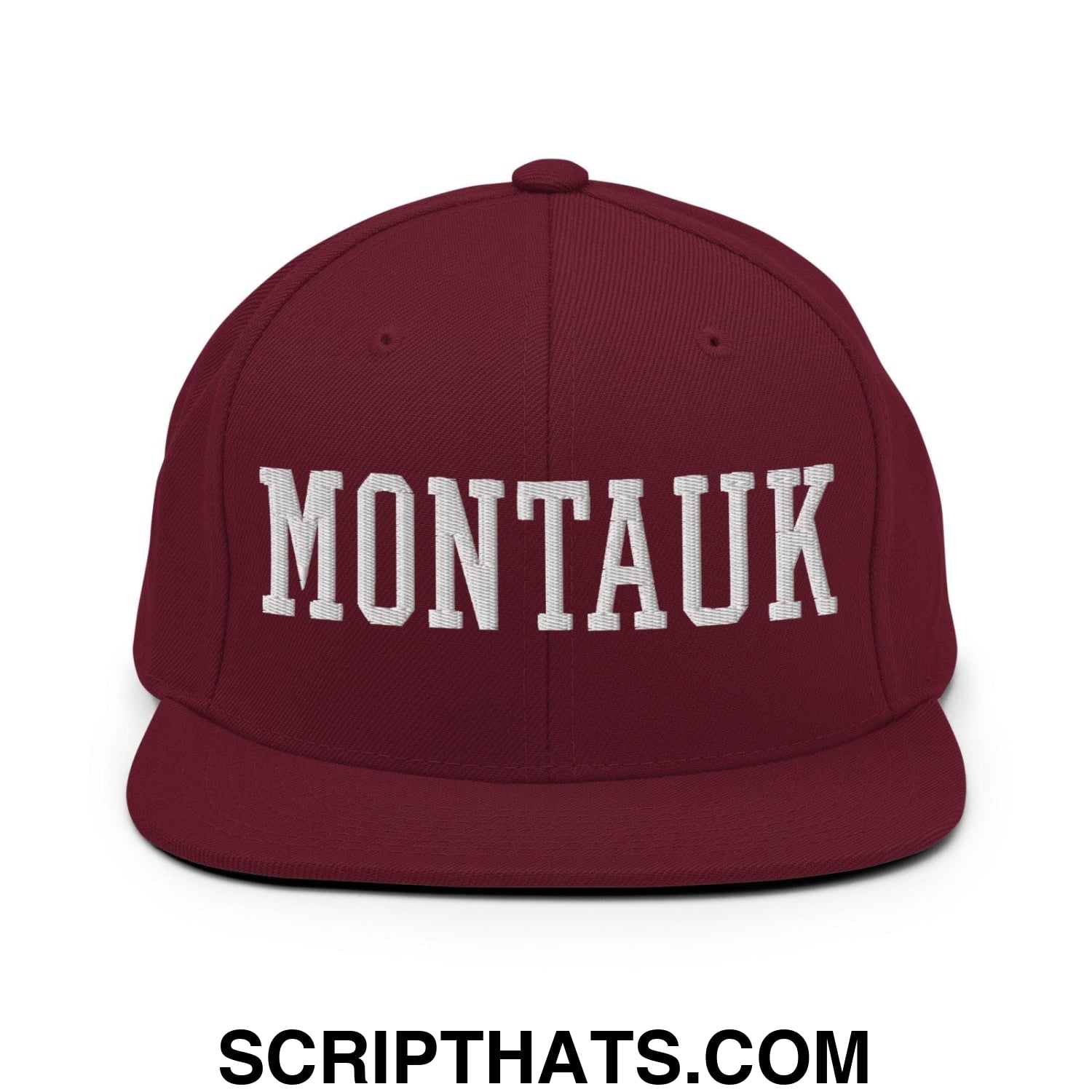 Montauk Varsity Letterman Block Snapback Hat Maroon