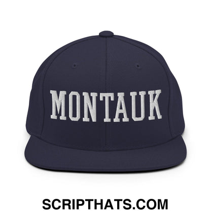 Montauk Varsity Letterman Block Snapback Hat Navy