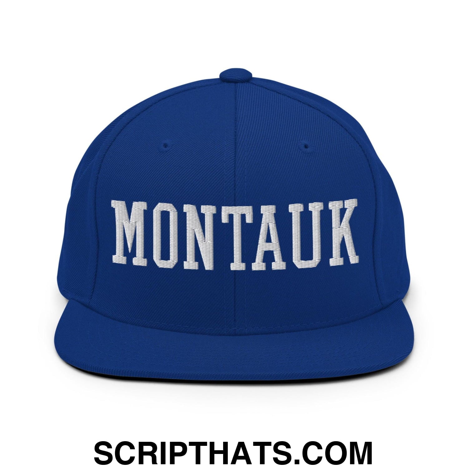 Montauk Varsity Letterman Block Snapback Hat Royal Blue