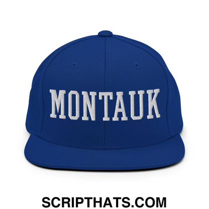 Montauk Varsity Letterman Block Snapback Hat Royal Blue