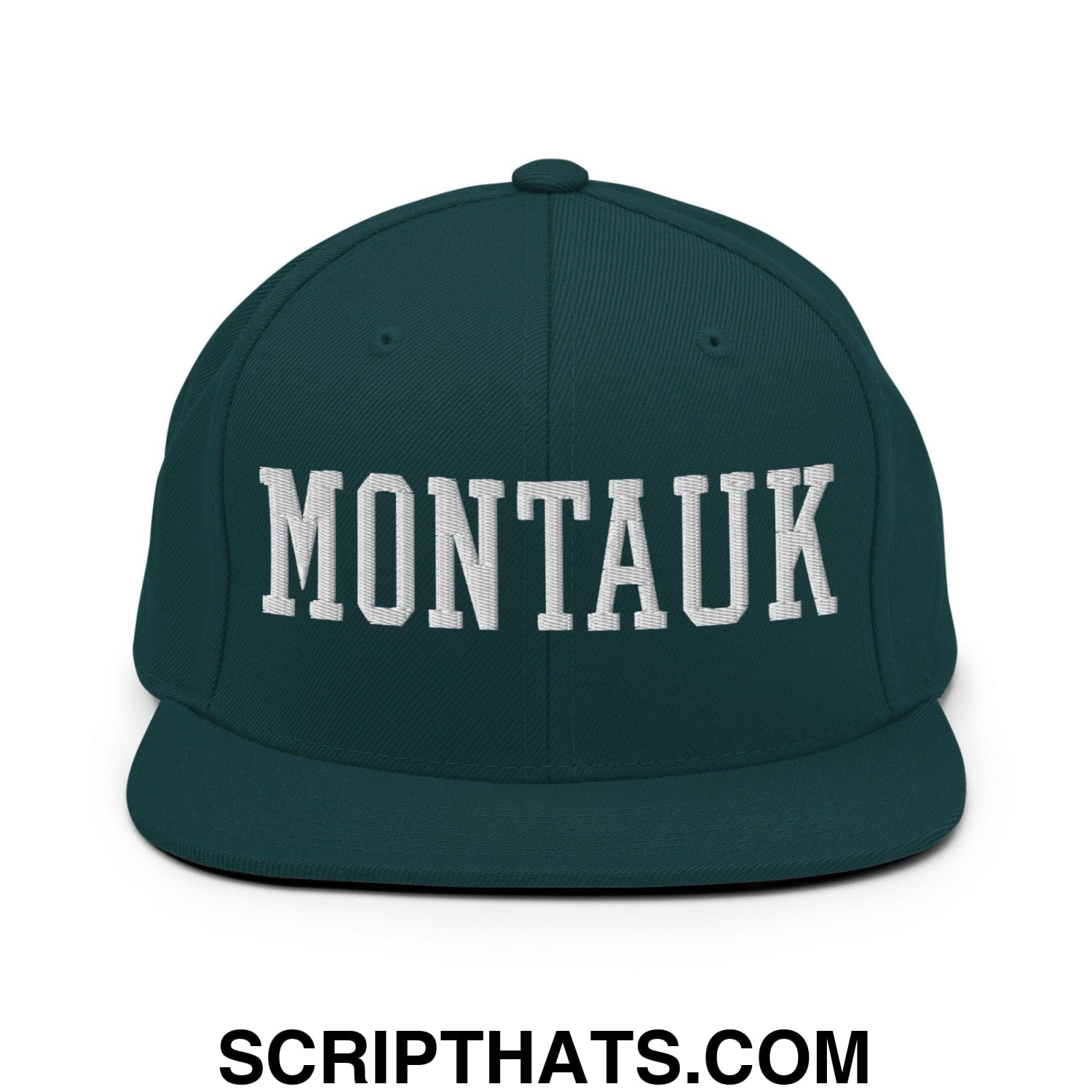 Montauk Varsity Letterman Block Snapback Hat Spruce