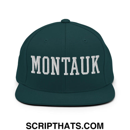Montauk Varsity Letterman Block Snapback Hat Spruce