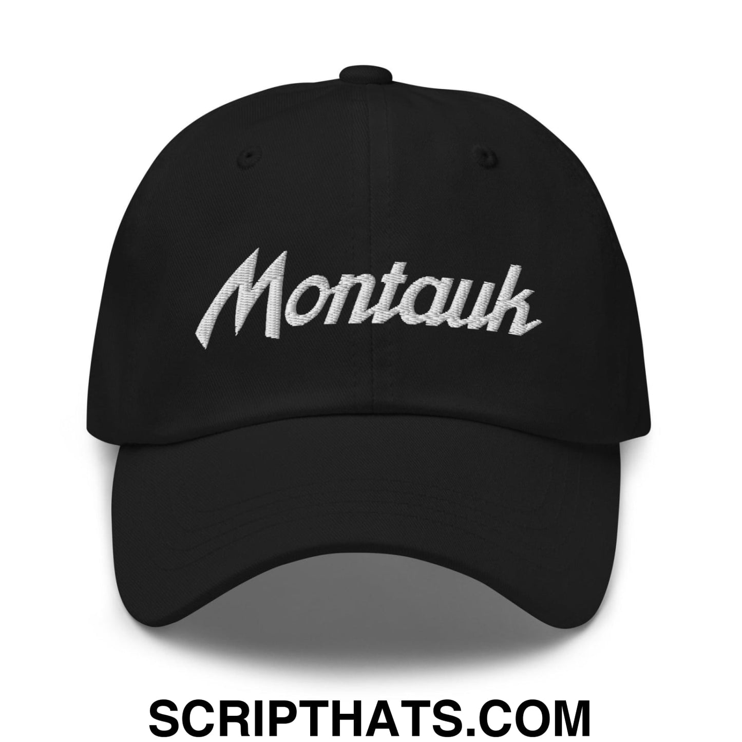 Montauk Vintage Sports Script Dad Hat Black