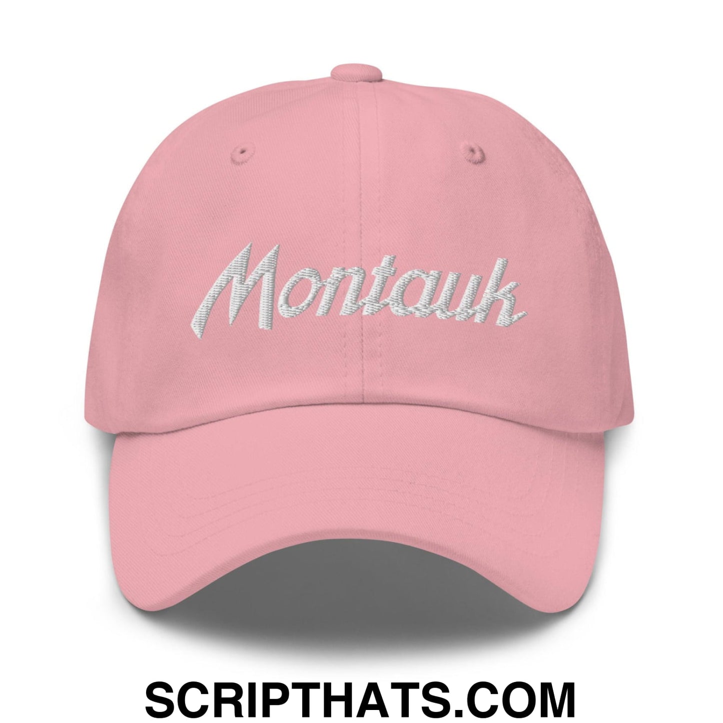 Montauk Vintage Sports Script Dad Hat Pink
