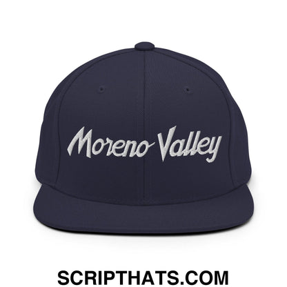 Moreno Valley Script Snapback Hat Navy