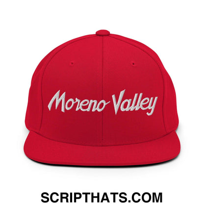 Moreno Valley Script Snapback Hat Red