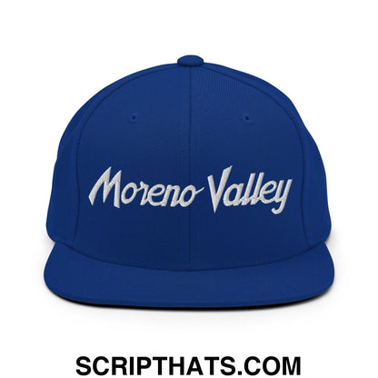 Moreno Valley Script Snapback Hat Royal Blue