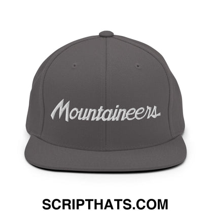Mountaineers School Mascot Script Snapback Hat Dark Grey