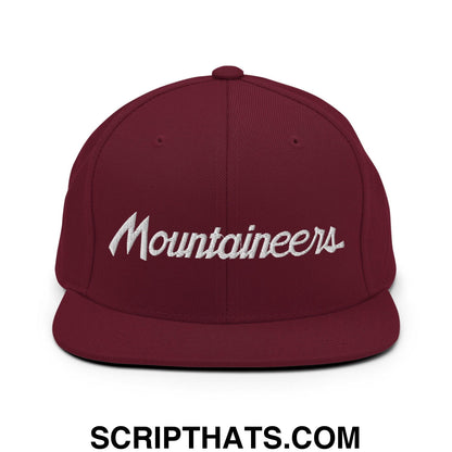 Mountaineers School Mascot Script Snapback Hat Maroon
