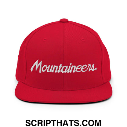 Mountaineers School Mascot Script Snapback Hat Red