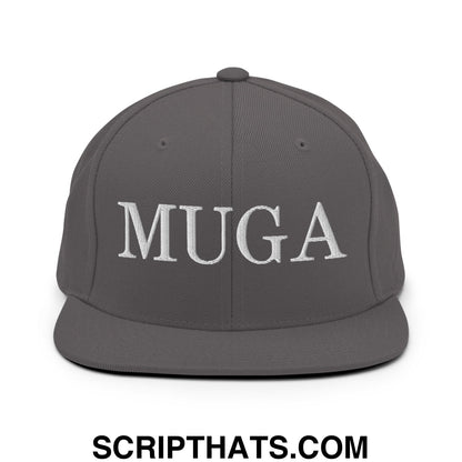 MUGA Make Ukraine Great Again Embroidered Flat Bill Brim Snapback Hat Dark Grey