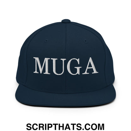 MUGA Make Ukraine Great Again Embroidered Flat Bill Brim Snapback Hat Dark Navy