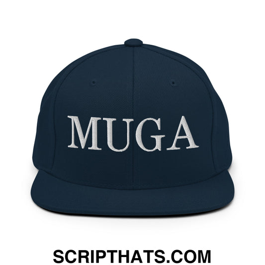 MUGA Make Ukraine Great Again Embroidered Flat Bill Brim Snapback Hat Dark Navy