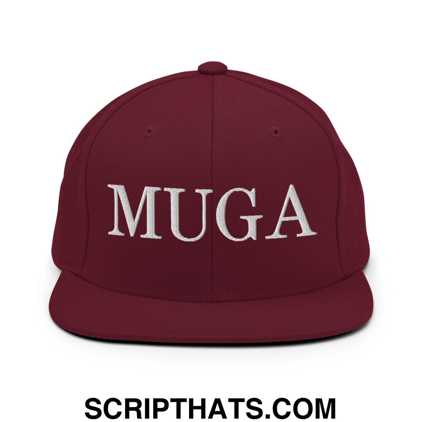 MUGA Make Ukraine Great Again Embroidered Flat Bill Brim Snapback Hat Maroon