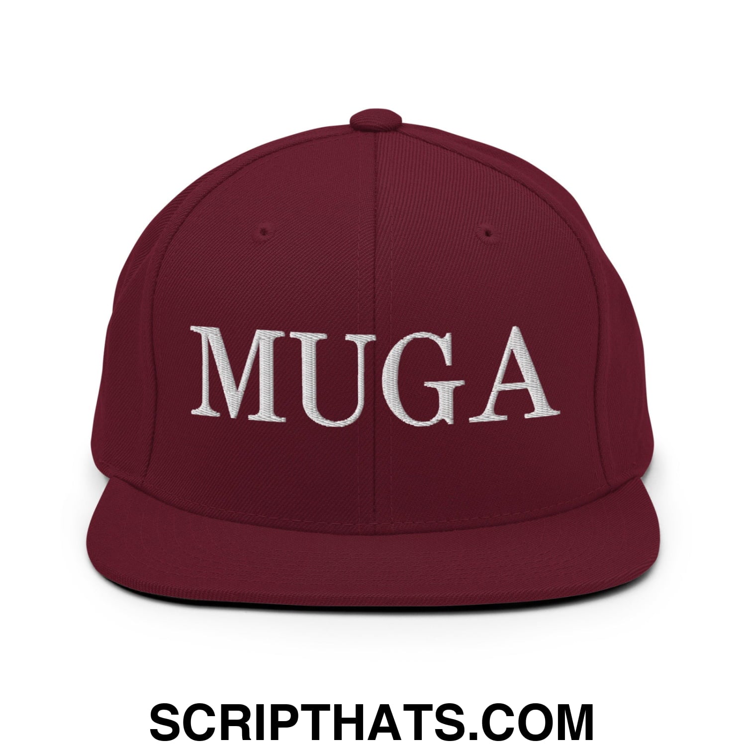 MUGA Make Ukraine Great Again Embroidered Flat Bill Brim Snapback Hat Maroon