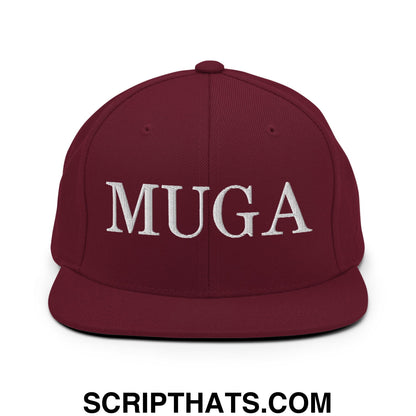 MUGA Make Ukraine Great Again Embroidered Flat Bill Brim Snapback Hat Maroon