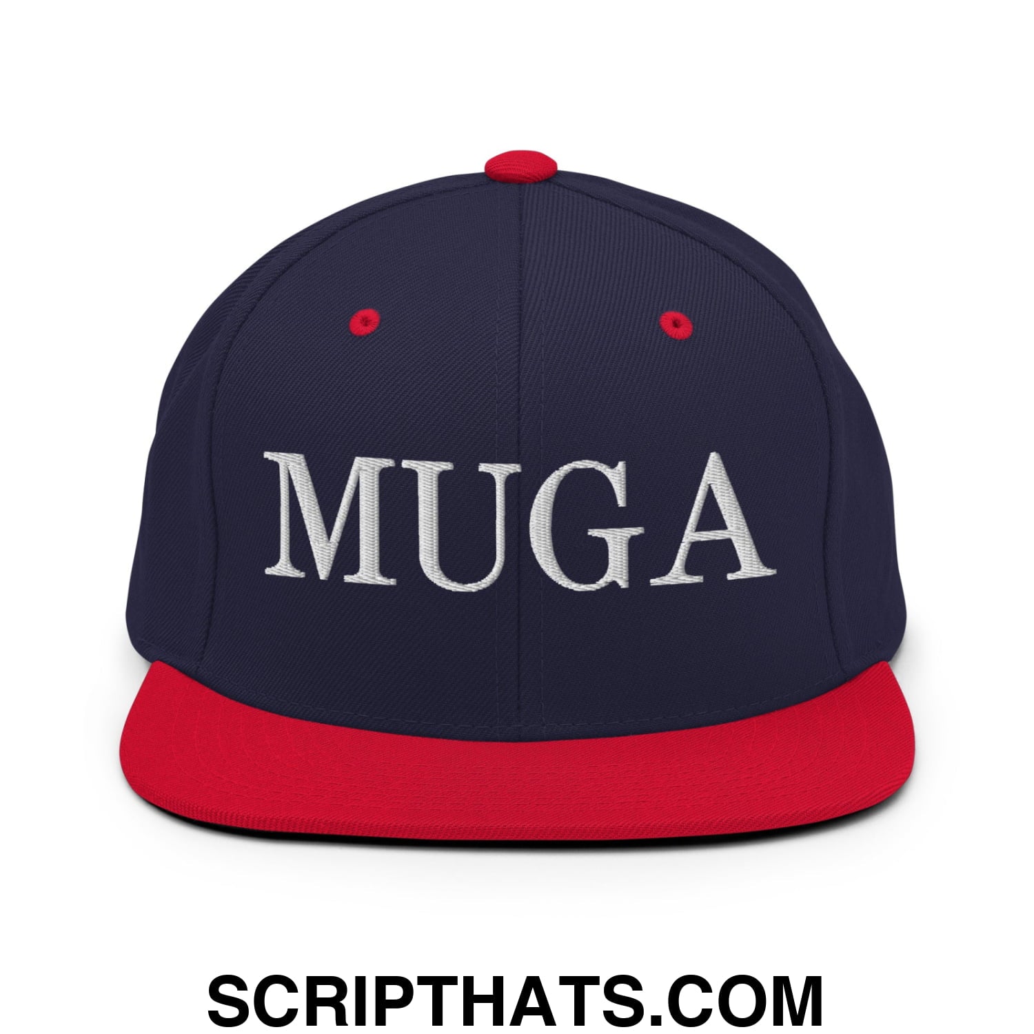 MUGA Make Ukraine Great Again Embroidered Flat Bill Brim Snapback Hat Navy Red