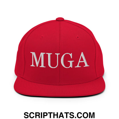 MUGA Make Ukraine Great Again Embroidered Flat Bill Brim Snapback Hat Red